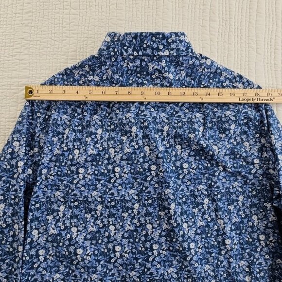 Blue Floral Shirt Men's L Slim Fit Long Sleeve Button-Down NEW Goodfellow NWT - Picture 11 of 15